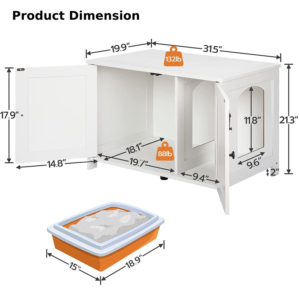 Cat Litter Box Furniture - Greige: image 8