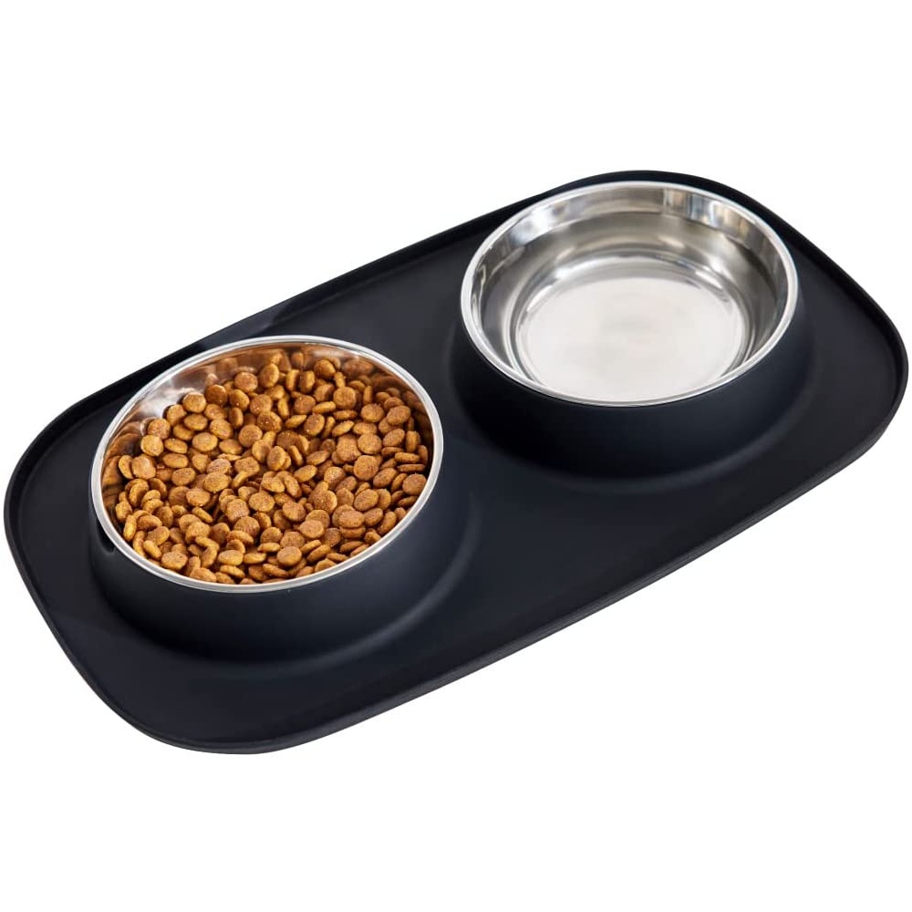 Slip Resistant Pet Bowls - Black: image 6