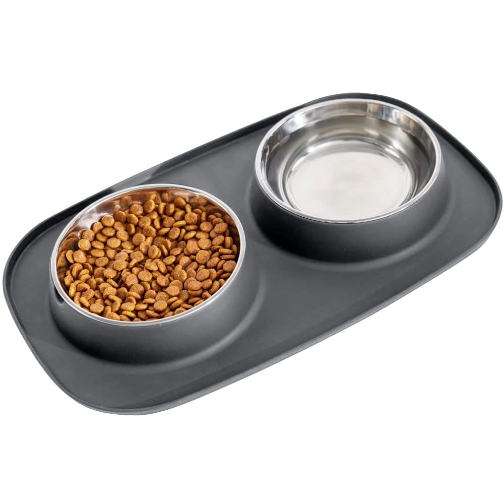 Slip Resistant Pet Bowls - Black: image 8