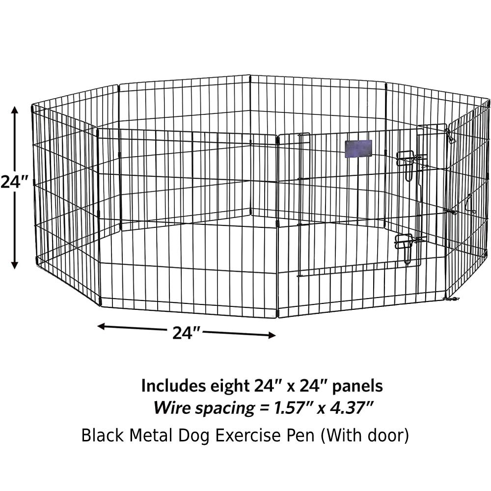 Metal Dog Exercise Pen - Black With Door: image 5