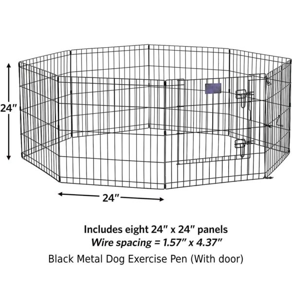 black metal dog exercise pen with door