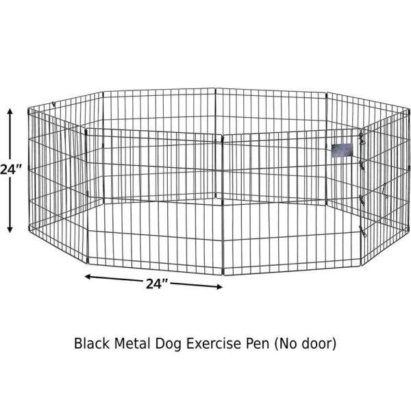 black no door metal dog exercise pen