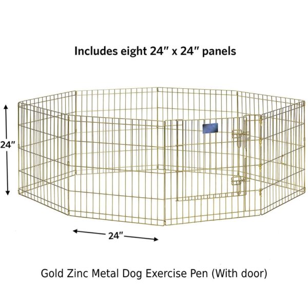 gold zinc metal dog exercise pen
