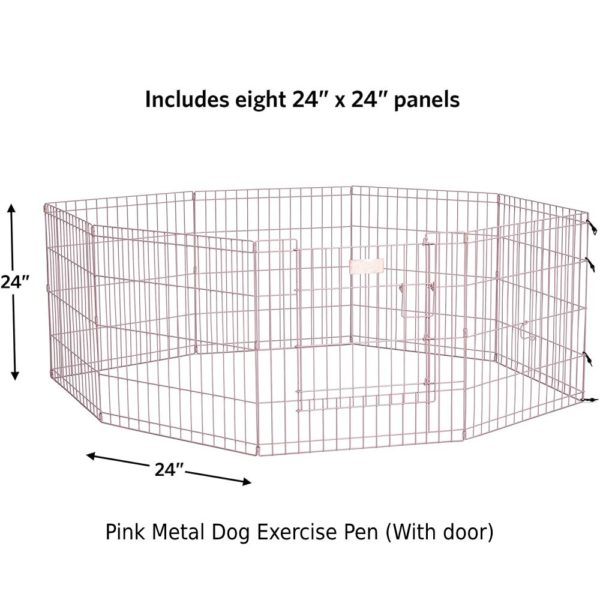 pink metal dog exercise pen